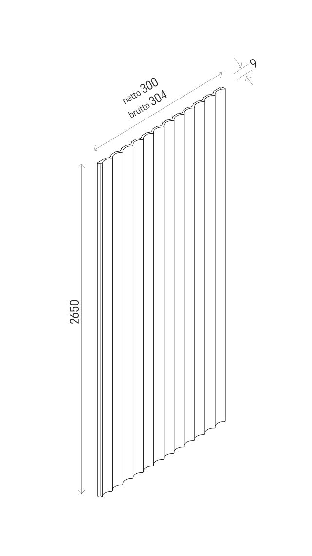 Panel Linerio XS-Line Wave White